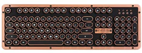 Azio Retro Classic Bluetooth (Artisan) – Wireless/USB Wired Vintage Backlit Leather Mechanical Keyboard for PC/Mac (MK-RETRO-L-03B-US)