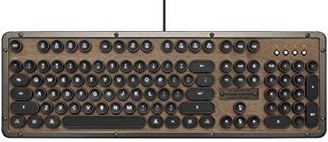 Azio Retro Classic USB (Elwood) – Wired Vintage Backlit Mechanical Keyboard for PC, Walnut Wood (MK-RETRO-W-01-US)