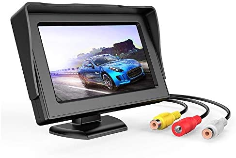 B-Qtech 4.3 inch Color TFT LCD Display Backup Camera Monitor Rear View Reverse Camera Waterproof for Car SUV Van Truck(Power Supply: DC 12V)