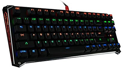 B830 Light Strike Compact Optical Gaming Keyboard (Tactile & Clicky) – Faster Than Mechanical – 0.2ms Key Response, 1:1 Raw Input, Fully Programmable – Neon LED Backlit [LK Blue Switch]
