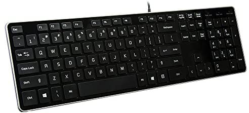 BFRIENDit Wired USB Keyboard , Comfortable Quiet Chocolate Keys , Durable Ultra-Slim Wired Computer Keyboard For PC , Windows 10 / 8 / 7 / Vista , KB1430 – Black