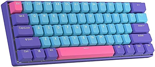 BOYI 61 Keys Mini Keyboard, 60% Size Mechanical Keyboard,PBT Jokee Keycaps Mechanical Gaming Keyboard,Cherry RGB MX Blue Switch Keyboard