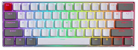 BOYI 61 Mini RGB Cherry MX Switch PBT Keycap 60% RGB Mechanical Gaming Keyboard (Gray Color, Cherry MX Blue Switch)