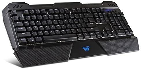 Beastron Mechanical Wired Gaming Keyboard with Blue Switches, Wrist Rest, Compatible with PC and Mac – Sapphire