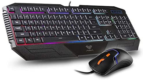 Beastron PC Gaming Keyboard Mouse Combo,RGB Gaming 104 Keys Wired USB Computer Keyboard for Windows Computer Gamers
