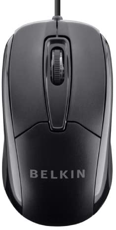 Belkin 3-Button Wired USB Optical Mouse with 5-Foot Cord, Compatible with PCs, Macs, Desktops and Laptops, Black – F5M010qBLK