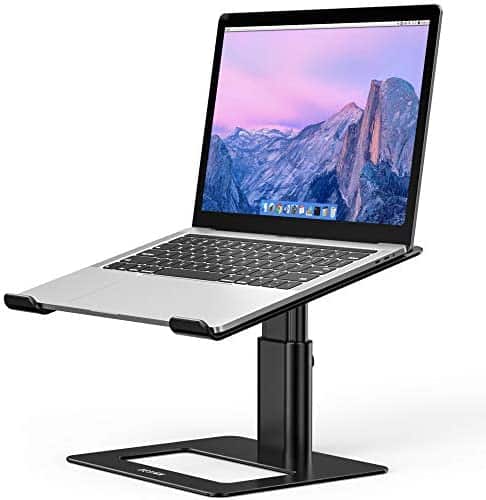 Besign LSX3 Aluminum Laptop Stand, Ergonomic Adjustable Notebook Stand, Riser Holder Computer Stand Compatible with Air, Pro, Dell, HP, Lenovo More 10-15.6″ Laptops (Black)