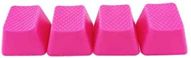 Big Chic Blank TPR Rubber Gaming Keycaps 4 Keys Set 1u for Cherry MX Mechanical Keyboards Compatible OEM (R4, Neon Pink)