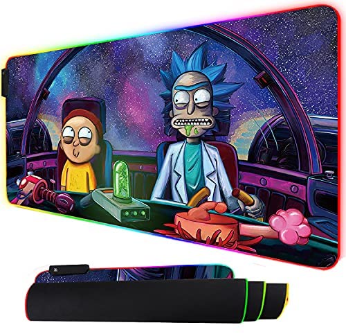 Bimormat RGB Mouse Pad LED Light Gaming Mouse Pad with Rubber Base Colorful Computer Carpet Desk Mat for PC Laptop (35.4 15.7 inch) (90x40rgfeidie)