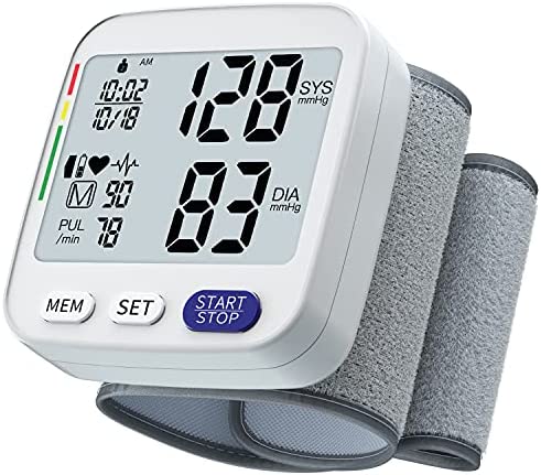 Blood Pressure Monitor – Accurate Automatic Digital BP Cuff Wrist with Large LCD Display, Blood Pressure Machine Cuffs for Home Use，Wrist 5.3″ – 8.5″，2×180 Memories