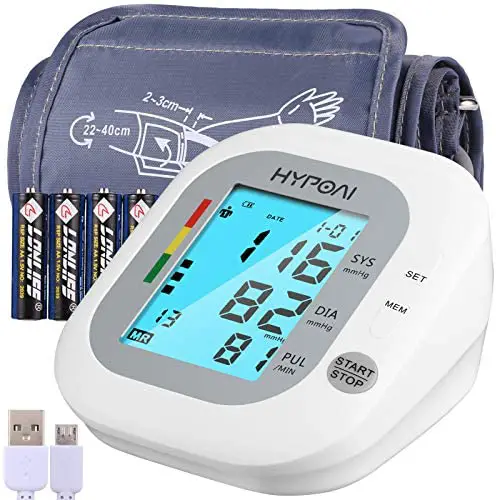 Blood Pressure Monitor Upper Arm, HYPOAI Accurate Automatic Digital BP Machine for 2 User Home Use with Extra Large Cuff 8.7-15.7, Pulse Rate, Irregular Heartbeat, Voice Broadcast