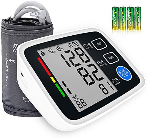 Blood Pressure Monitor, Upper Arm Urion Automatic Digital BP Monitor Machine for Home Use, 8.6″-16.5″ Large Cuffs, 3.55″ Large Display, 2*180 Memory, 4 AA Battery