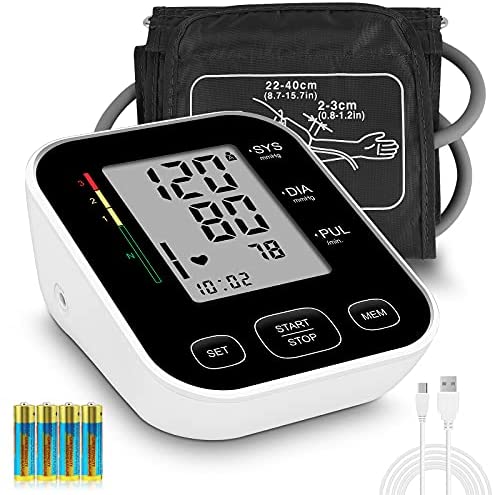 Blood Pressure Monitor,CARMAS Blood Pressure Monitor Upper Arm with XL Large Cuff,Automatic Upper Arm Machine with 2*120 Sets of Memory Large LCD Display (Black)