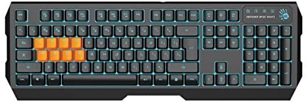 Bloody B188 8-Key Light Strike (LK) Optical Mechanical Gaming Keyboard – Tri-Color LED Backlit – Smooth/Linear Black Switch