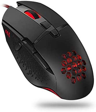 BlueFinger Wired Gaming Mouse, RGB Backlit Gaming Mouse with 8 Programmable Buttons, 4 Adjustable DPI, Comfortable Grip Ergonomic Optical Gaming Mice