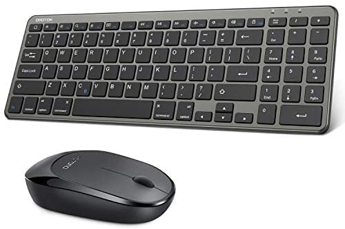 Bluetooth Keyboard and Mouse for iPad, OMOTON Wireless Keyboard and Mouse Combo for iPad 8th/7th Gen, iPad Pro 11/12.9, iPad Air 4/3, (iPadOS 13 and Above) and Other Bluetooth Enabled Devices, Gray