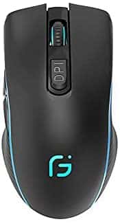 Bluetooth Mouse, WREWING 2.4G & Bluetooth Dual Mode Rechargeable RGB Gaming Mouse, Silent Click Noiseless Laptop Mouse Compatible with PC,Mac, Android, Windows (Black)