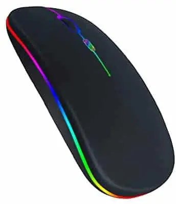 Bluetooth Wireless Mouse,LED Slim Rechargeable Silent Mouse Dual Mode(Bluetooth 5.2 and 2.4G) 3 Adjustable DPI Optical Wireless Mouse for MacBook,Chromebook,Laptop, PC,Windows, iPad OS 13 and Above