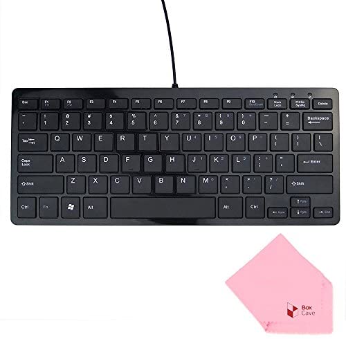 Boxcave 78 Key Wired USB Mini Slim Keyboard for PC, Notebook, Laptop, Netbook, Windows 8 7 XP Vista (Black,w/cable)