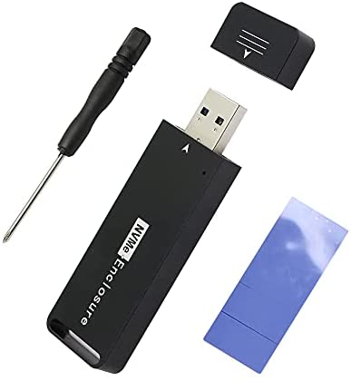 CERRXIAN M.2 M Key NVMe SSD Enclosure Adapter, Aluminum Type A USB 3.0 PCIe Hard Drive External Enclosure for 2230/2242(Black)(BS-M)
