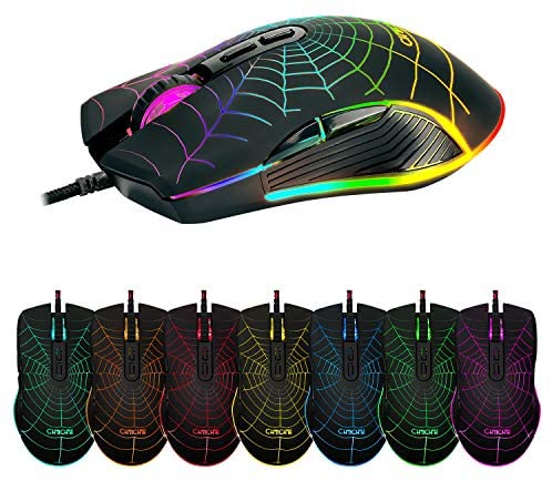 CHONCHOW Wired RGB Gaming Mouse,USB Computer Mice with LED Backlit 4 Adjustable DPI up to 7200, Ergonomic Gaming Mouse with 6 Programmable Buttons Compatible with PS4 Xbox one Mac PC Computer Notebook