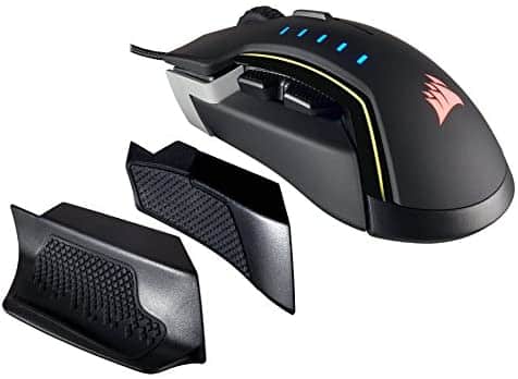 CORSAIR Glaive – RGB Gaming Mouse – Comfortable & Ergonomic – Interchangeable Grips – 16000 DPI Optical Sensor – Aluminum