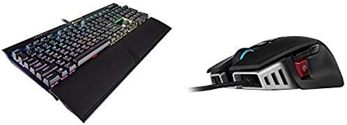 CORSAIR K70 RGB MK.2 Mechanical Gaming Keyboard – Tactile & Clicky – Cherry MX Blue and CORSAIR M65 ELITE RGB – FPS Gaming Mouse – 18000 DPI Optical Sensor