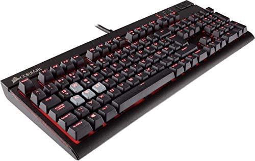 CORSAIR Strafe Mechanical Gaming Keyboard – Red LED Backlit – USB Passthrough – Linear and Quiet – Cherry MX Red Switch (Renewed)
