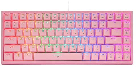 CQ84 Mechanical Brown Switch Keyboard Custom RGB Backlit Gaming Keyboard 60% Compact 84 Keys for Windows Computer Gamer Office