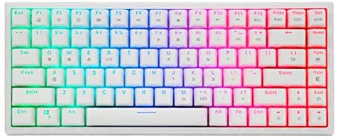 CQ84 Mechanical Gaming Keyboard Blue Switch RGB Backlit Wired/Wireless Bluetooth 4.0 Spill Resistant TKL 84 Keys for Windows PC Tablet Smartphone