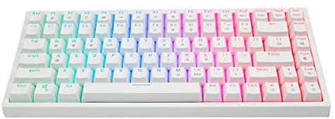 CQ84 Mechanical Keyboard Wired/Wireless RGB Backlit Brown Switch Bluetooth 4.0 Gaming Keyboard Compact 84 Keys for Windows PC Mac Smartphone