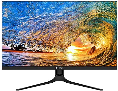 CRUA 27 inch 2k 1440P IPS monitor, 100%sGRB 75HZ computer gaming monitor QHD Display with Wide Viewing Angle, PC monitor with a 3-Side Virtually Borderless Design support VESA, freesync, HDMI,DP port