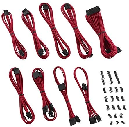 CableMod E-Series Classic ModFlex Sleeved Cable Kit for EVGA G5 / G3 / G2 / P2 / T2 (Red)