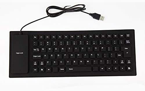 Calvas Newest Russian Keyboard English 85 Keys Folding Portable Soft Flexible Gaming Keyboard Waterproof Black RU for Laptop Desktop PC – (Color: Black English)