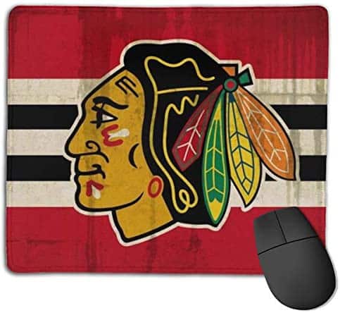 Chicago Black Hawks Indian Ancient Mouse Pad Gaming Mouse Mat Non-Slip Rubber Base Mousepad for Laptop Computer Keyboard PC