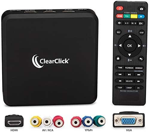 ClearClick HD Capture Box Platinum – Capture and Stream Video from HDMI, RCA, AV, VGA, YpbPr, VHS, VCR, DVD, Camcorders, Hi8