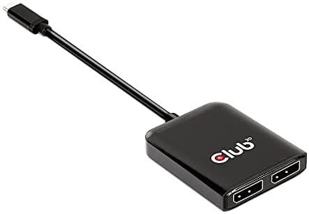 Club 3D 2 Port Multi Monitor Adapter USB Type C to Dual Displayport 4K 60Hz Splitter- USB Type C to Displayport MST hub Dual 4K 60Hz-CSV-1555