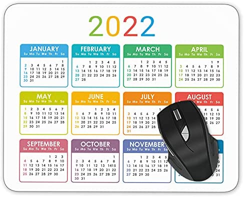 Colorful Year 2022 Calendar Mouse pad Gaming Mouse pad Mousepad Nonslip Rubber Backing