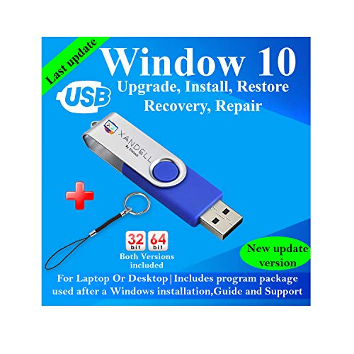Compatible Windows 10 all Version Install To Factory Upgrade Recovery Repair Reinstall Clean Reboot Restore Fix Update Bootable | 32/64 Bit & Antivirus, Drivers,16 GB usb | Desktop or Laptop + Lanyard