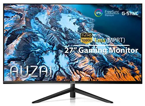 Computer Monitor – 2021 AUZAI 27 Inch 144Hz 1ms IPS Gaming Monitors, FHD 1080P Frameless Display, Support G-Sync & FreeSync, with HDMI/DP/USB Port for Xbox PS4/5 PC, Tilt Pivot, VESA Mount