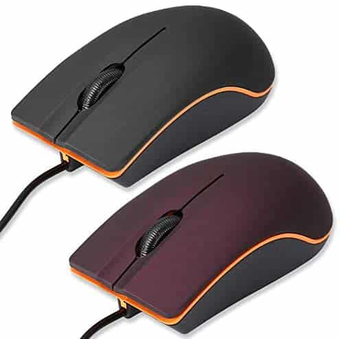 Computer Mouse 2 Pack, 2019 Upgraded USB Mouse Optical Wired Mouse with 25% Higher Effeciency for Office Work, Compatible with Computer Laptop, PC, Desktop, Windows 7/8/10/XP, Vista and Mac