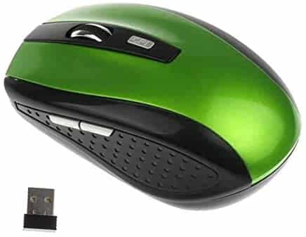 Computer Mouse, Wireless Gaming Mouse 1200DPI 2.4GHz Optical USB Receiver Mice for PC Laptop – Green