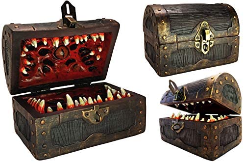 Conjurer Co Mimic Chest Dice Storage Box | DND Lockable Vault | Gift for Dungeons & Dragons Players, Dungeon Master/DM or RPG Gaming | D & D Holder Case | Holds 4 Sets of Polyhedral Dice or 28 Die