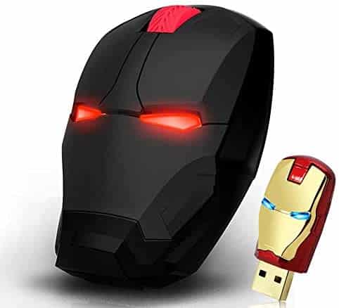 Cool Wireless Mouse 2.4 G Portable Game Optical Mice with USB Receiver for Notebook PC Laptop Computer MacBook + 8G USB Flash Drive