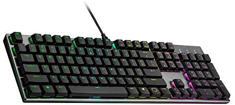 Cooler Master SK650 Mechanical Keyboard with Cherry MX Low Profile Switches in Brushed Aluminum Design, Professional Gaming Keyboard