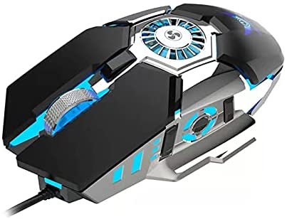 Cooling FanGaming Mouse Wired [7200 DPI] [Programmable] [Breathing Light] Ergonomic Game USB Computer Mice RGB Gamer Desktop Laptop PC Gaming Mouse, 7 Buttons for Windows 7/8/10/XP Vista Linux(Black)