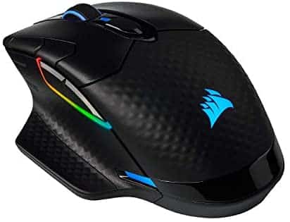 Corsair Dark Core RGB Pro SE, Wireless FPS/MOBA Gaming Mouse with Slipstream Technology, Black, Backlit RGB LED, 18000 DPI, Optical, Qi Wireless Charging Certified (Renewed)