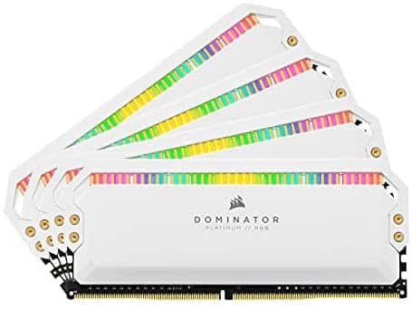Corsair Dominator Platinum RGB 32GB (4x8GB) DDR4 3600 (PC4-28800) C18 1.35V Desktop Memory – White,