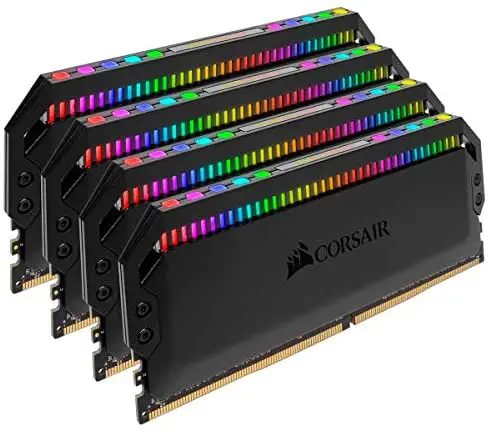 Corsair Dominator Platinum RGB 64GB (4x16GB) DDR4 3600 (PC4-28800) C18 1.35V AMD Optimized Memory – Black