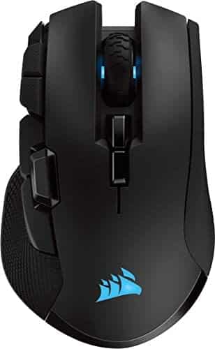 Corsair Ironclaw Wireless RGB, Rechargeable Wireless Optical Gaming Mouse with Slipstream Technology (18,000 DPI Optical Sensor, 3-Zone RGB Multi-Colour Backlighting), Black